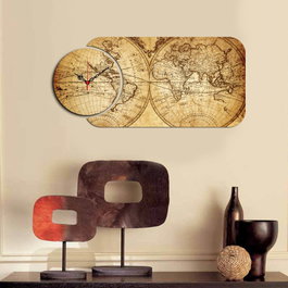 Wallity YMS-43 Juego de 2 Relojes Decorativos de MDF Multicolor